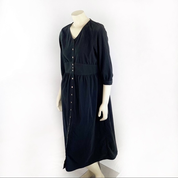 Hidden Alley Black Button Front long dress size L - Picture 3 of 9